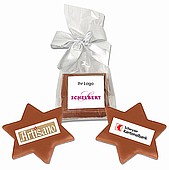 Gianduja mit Fotodruck Stern 12 cm